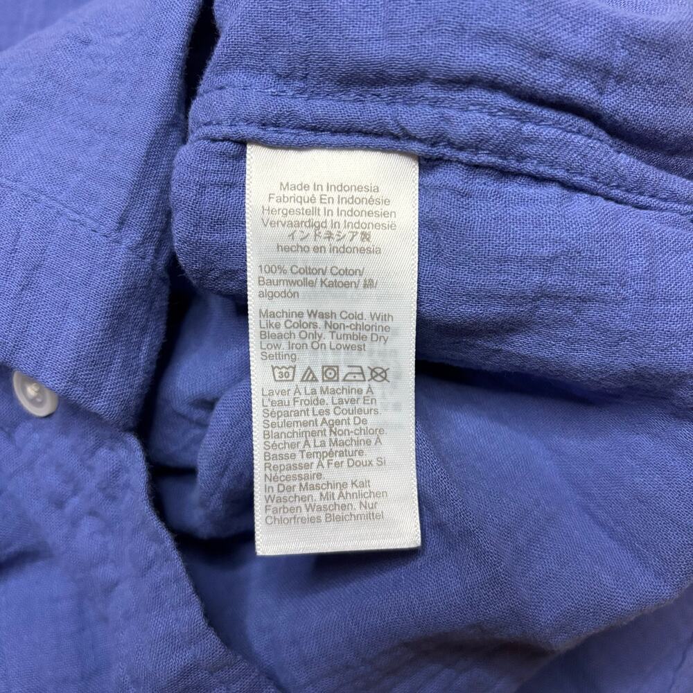 J.Crew Factory Double Gauze Button Up Shirt Blue Small NWT Cotton - Picture 6 of 6